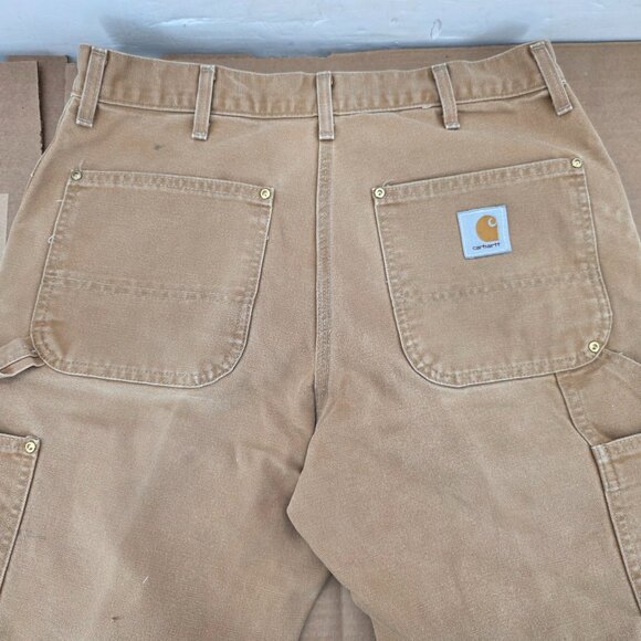 Vintage Carhartt Double Knee Pants USA Made B01 BRN Brown Faded Distressed 32x29 - Picture 4 of 14